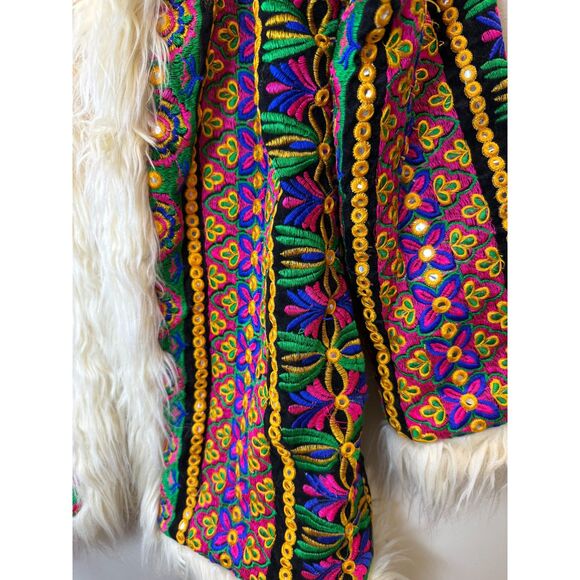 Ooto Multicolor Afghan Coat Women's Size S/M Boho Embroidered - Picture 6 of 7